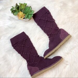 NEW UGG Purple Cable Knit Boots